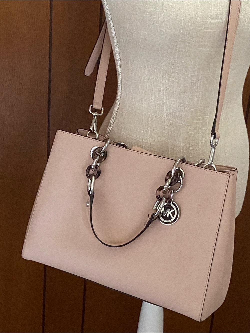 Blush Pink Leather Michael Kors Hand Tote Shoulder Bag